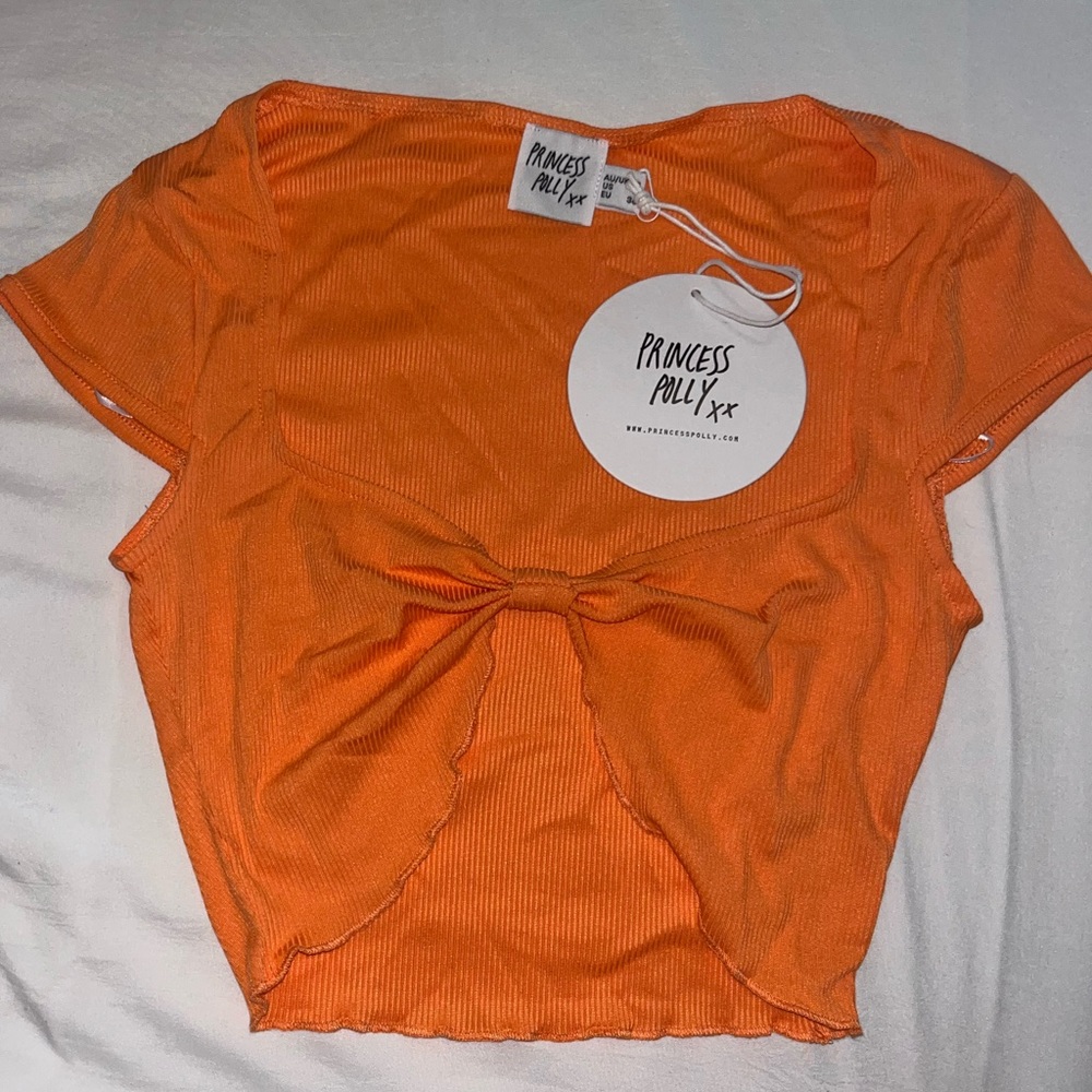 princess polly corby crop top orange size 4 NWT